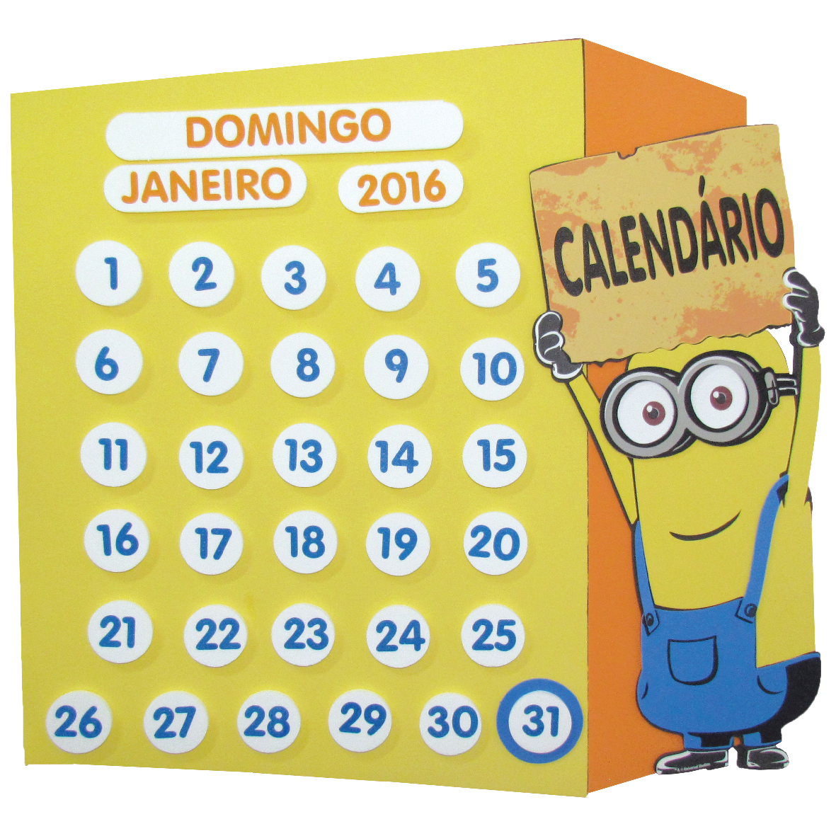 Calendário minions EVA Técnica Calendário em eva, Calendário